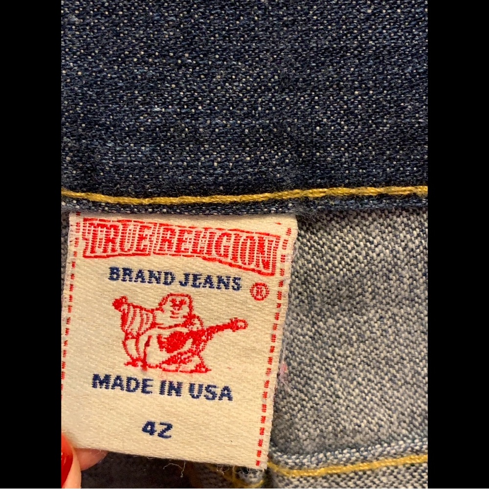 True Religion Brand Jeans World Tour Ricky Blue Jeans with Flap Pockets Size 42 - Picture 5 of 8